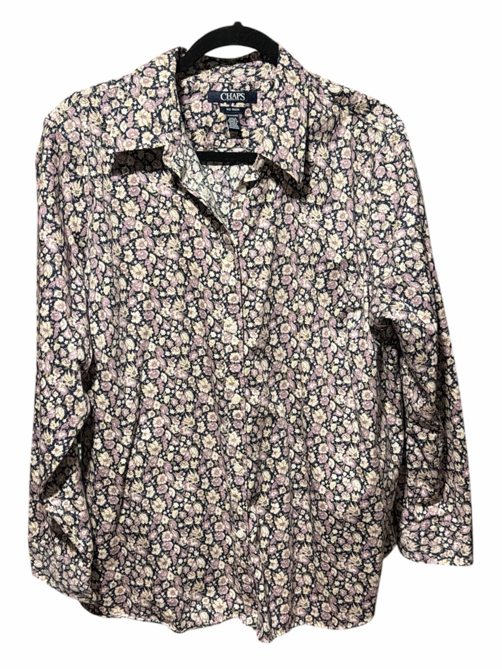 Chaps Women's Floral Button-Down Shirt - Purple & White